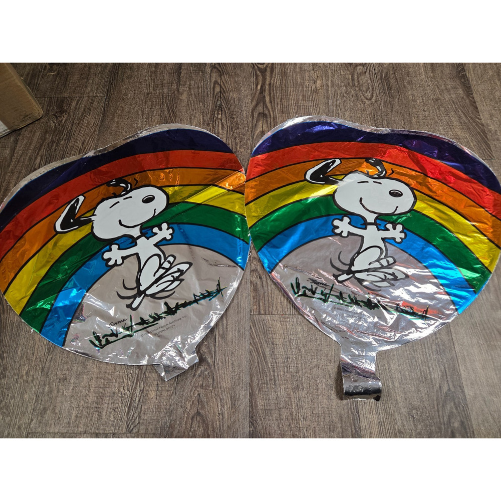 Superloon Snoopy Rainbow Vintage Mylar Balloons From 1980s Lot of 2